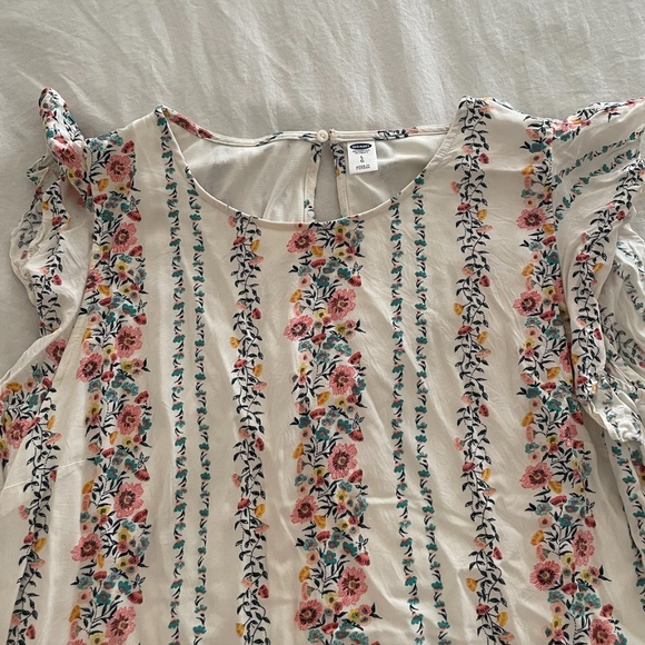 Floral Striped Ruffle Boho Sun Beach Summer Spring Hipster Art Chic Mini Dress - Picture 3 of 6